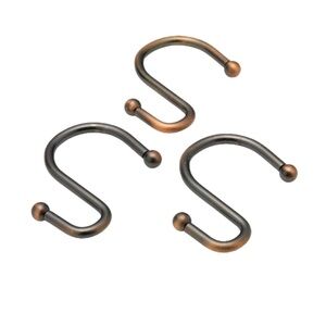 Set of Bronze S-Shaped Hooks shower curtain hooks